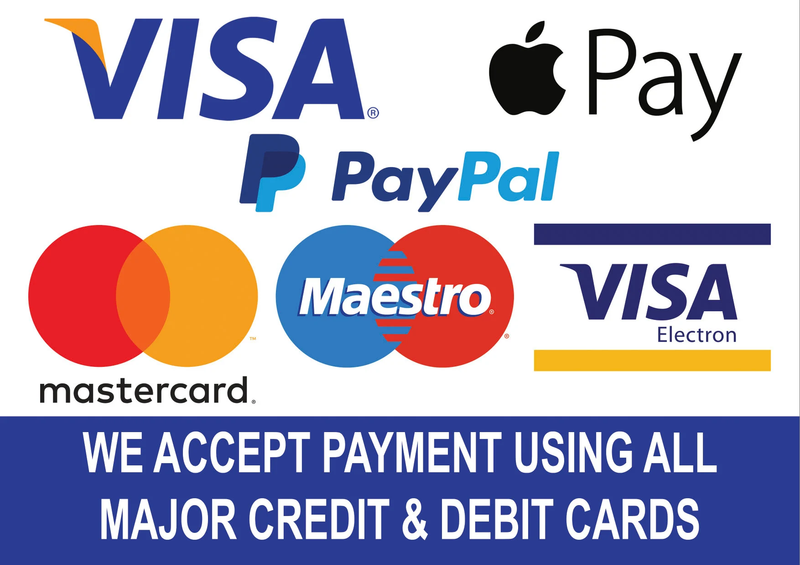 Card payments accepted
